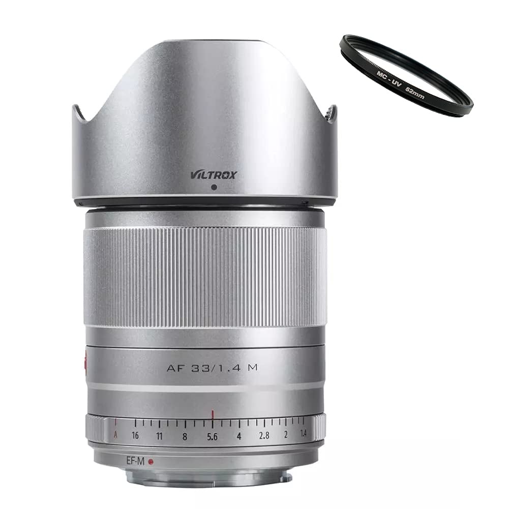 VILTROX 33mm F1.4 STM Auto Focus Prime Lens APS-C for Canon EOS EF-M Mount  Mirrorless Camera Silver M10 M100 M2 M200 M3 M5 M50 M50II M6 M6II